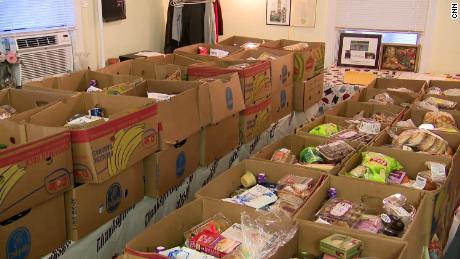 The Philadelphia Mission House prepares boxes of food for families in need.