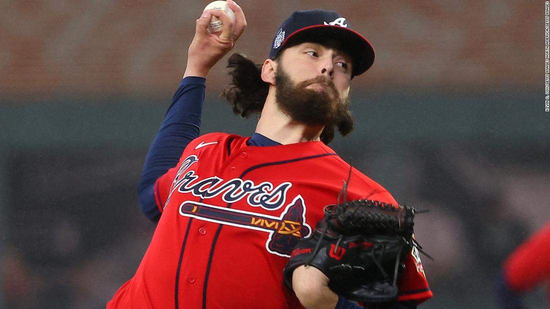 Dansby Swanson of the Atlanta Braves reacts during the World Series News  Photo - Getty Images