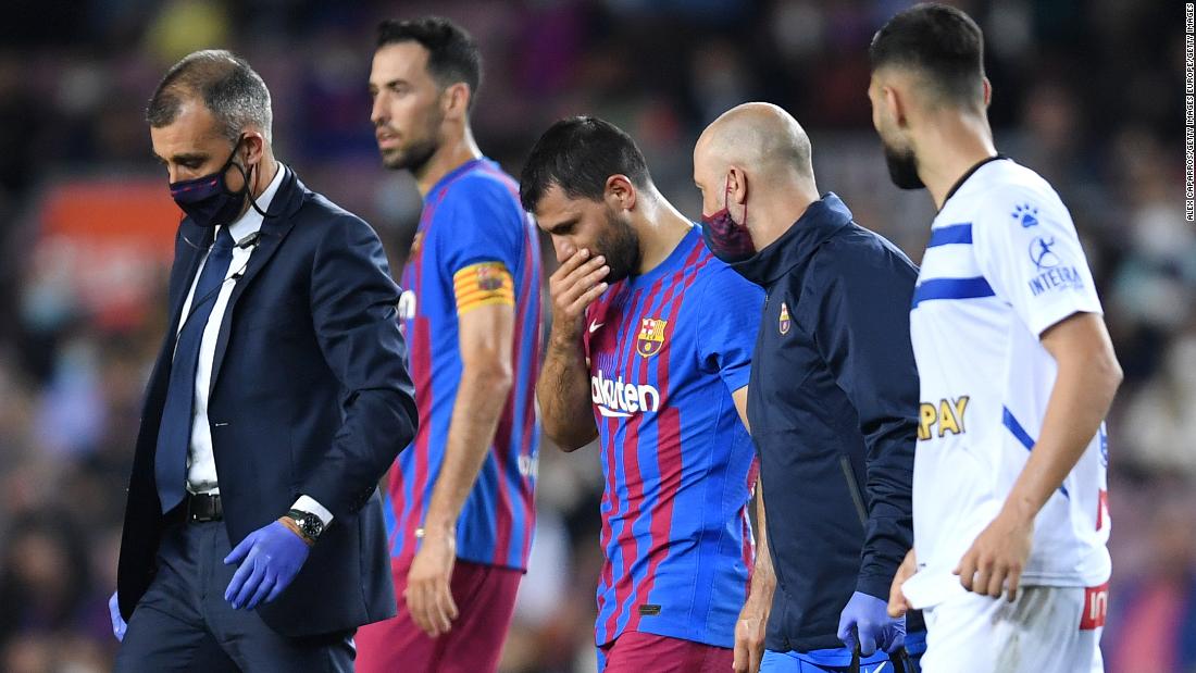 Sergio Aguero: Barcelona star admitted to hospital for ‘cardiac exam’ after chest pain during match