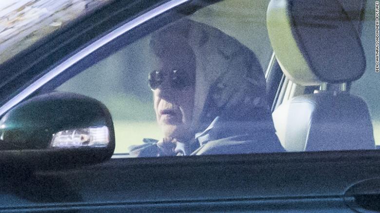 Queen Elizabeth II seen driving on Windsor estate after canceling engagements on medical advice