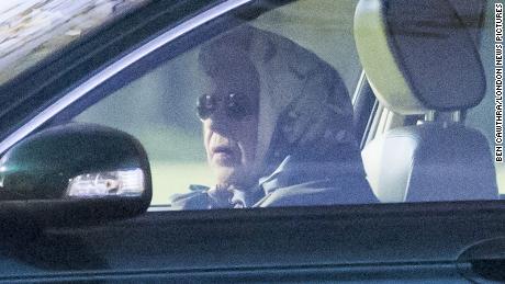 Queen Elizabeth II was seen driving around her Windsor estate on Monday, November 1, 2021.