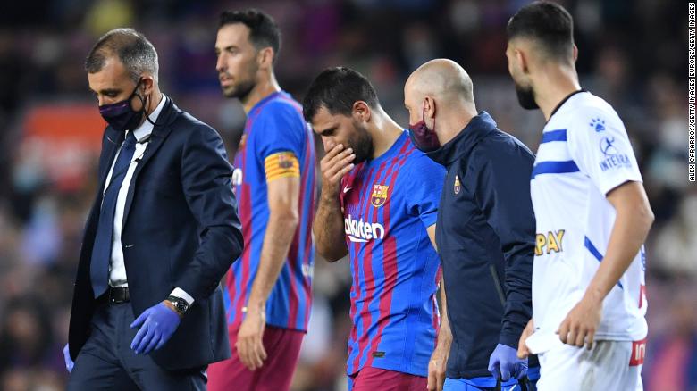 Barcelona star Sergio Agüero ruled out for three months following ‘cardiological evaluation’