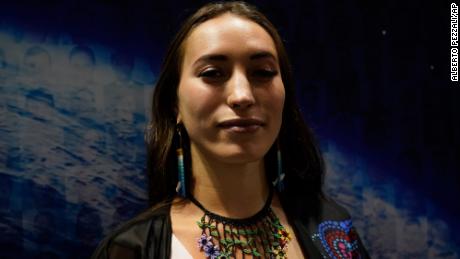 Ruth Łchavaya K&#39;isen Miller is part of the Native Movement delegation at COP26 summit in Glasgow. 