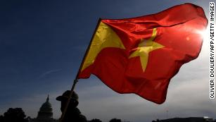 Crowds carrying Tigray flags and posters march on the National Mall in Washington, DC on November 4, protesting a year of war.