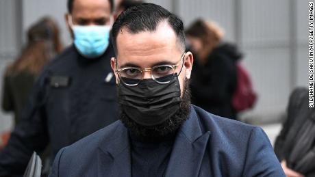 Alexandre Benalla leaves the courthouse in Paris, on November 5, 2021.