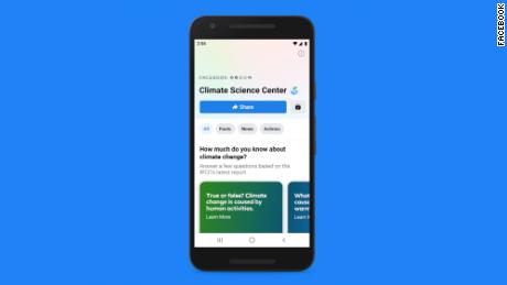 Facebook launched its Climate Science Center in September 2020 in an effort to provide users with authoritative information about climate change. 