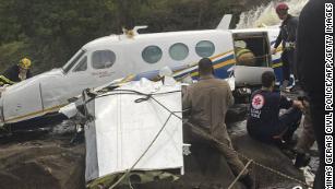 The wreckage of a small airplane that crashed with Brazilian country singer  Marilia Mendonca, 26, aboard lies near a waterfall area in Piedade de  Caratinga, state of Minas Gerais, Brazil, November 5