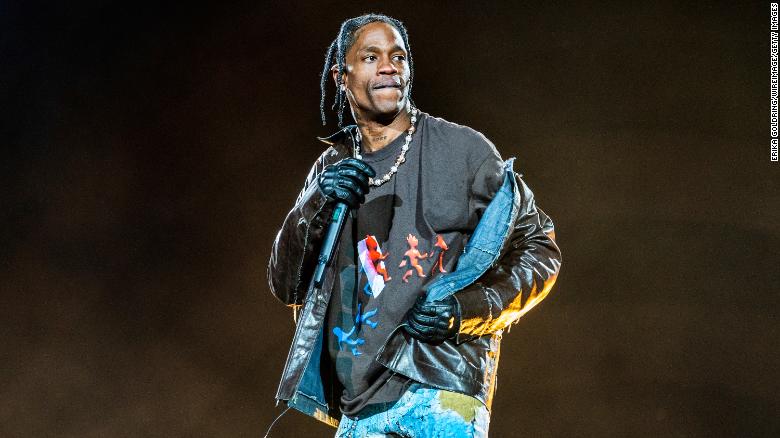 Travis Scott performs during 2021 Astroworld Festival at NRG Park in Houston, Texas.