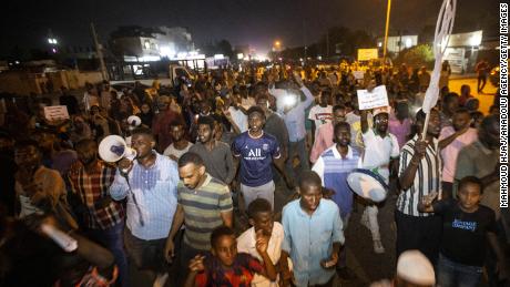 Pro-democracy protesters stage a demonstration demanding the end of the military intervention in Khartoum, Sudan, on November 4, 2021.