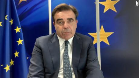 CNN&#39;s Becky Anderson speaks with European Union Commission (EU) Vice President Margaritis Schinas, who accused Belarusian leader Alexander Lukashenko of &quot;weaponizing human suffering&quot; to attack the EU by facilitating a standoff between migrants and Polish authorities at the Polish-Belarusian border.