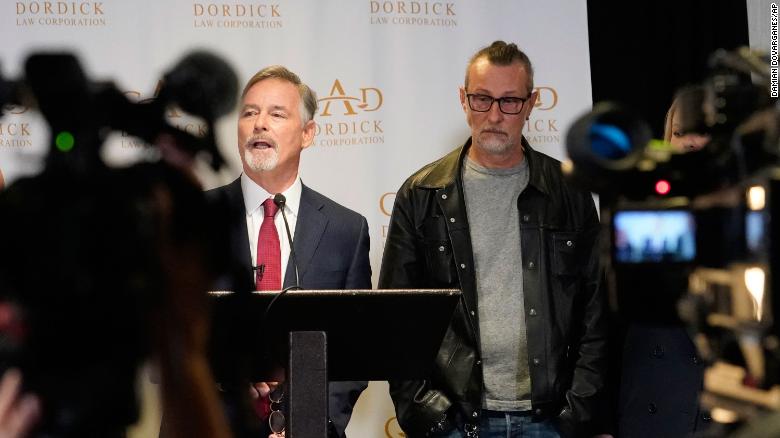 Attorney Gary Dordick, left, speaks alongside his client Serge Svetnoy.