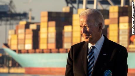 U.S. President Joe Biden speaks about the recently passed $1.2 trillion Infrastructure Investment and Jobs Act at the Port of Baltimore on November 10, 2021 in Baltimore, Maryland. President Biden will sign the bill next week, where he plans to bring Democrats and Republicans to the White House for a ceremony to mark the bipartisan bill&#39;s passage. 