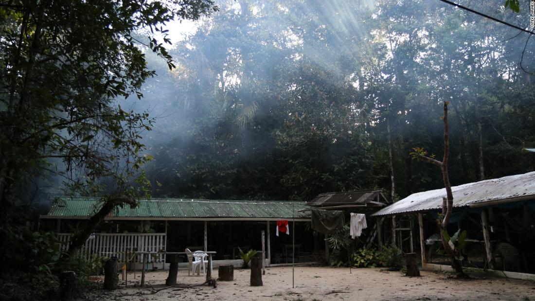 The researchers&#39; camp site is surrounded by primary forest.