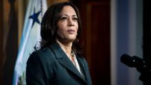 WASHINGTON, DC - APRIL 22: U.S. Vice President Kamala Harris speaks during a virtual Leaders Summit on Climate with 40 world leaders in the East Room of the White House April 22, 2021 in Washington, DC. President Biden pledged to cut greenhouse gas emissions by half by 2030. (Photo by Al Drago-Pool/Getty Images)