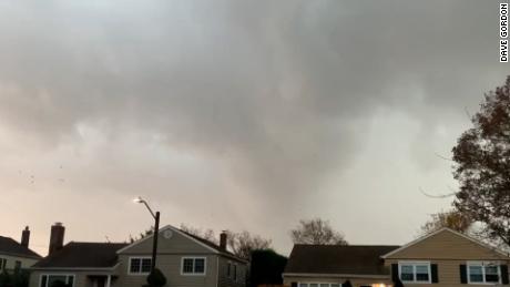 Dave Gordon shot this video of rotating clouds from a possible tornado in Old Bethpage, New York, on Saturday