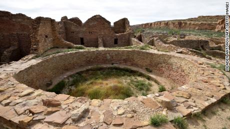 The ruins of Pueblo del Arroyo house at Chaco Culture National Historical Park in New Mexico.