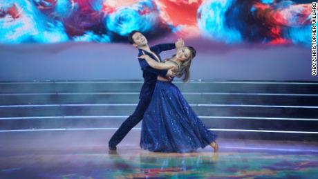 Suni Lee and Sasha Farber in the semi-finals of &quot;Dancing with the Stars&quot; on November 15. 