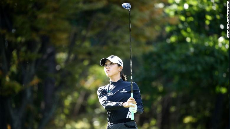 Ko plays a shot on the fifth hole during the final round of the BMW Ladies Championship.