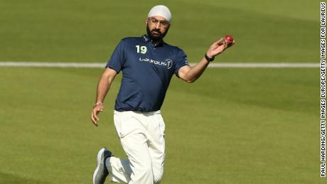 LONDON, ENGLAND - SEPTEMBER 19: Monty Panesar during the Laureus Super 8s at The Oval on September 19, 2019 in London, England. (Photo by Paul Harding/Getty Images for Laureus)
