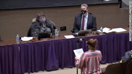 One of the speakers at the Downers Grove school board meeting that discussed the book &quot;Gender Queer&quot; by Maia Kobabe.
