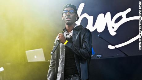Young Dolph onstage at Centennial Olympic Park on October 9, 2021, in Atlanta, Georgia. 