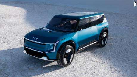 The Kia Concept EV9 provides a more realistic look at a possible future Kia large electric SUV.