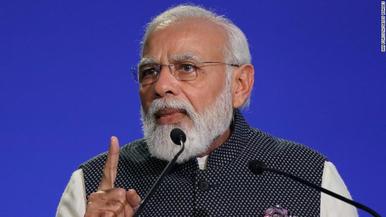 India&#39;s Prime Minister Narendra Modi speaks at the COP26 summit on November 2 in Glasgow, Scotland.