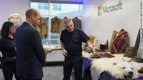 William learns how new AI scanning technology can increase detection of illegal wildlife products trafficked through international airports during a visit to Microsoft HQ in Reading, UK on November 18, 2019. 2021. 