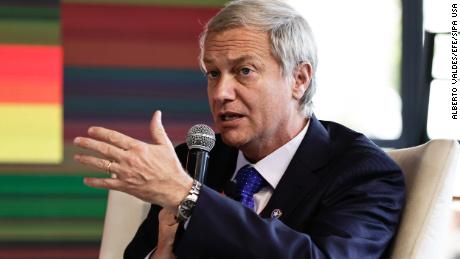 Jose Antonio Kast during a presidential debate at the national business meeting in Santiago, Chile on November 11.