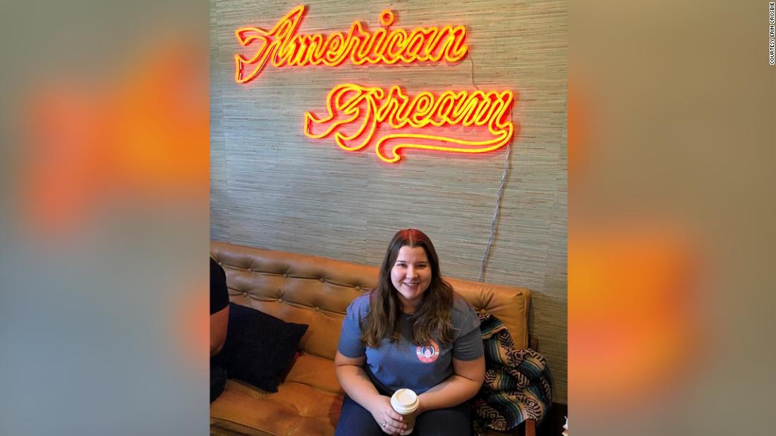 Erin Crosbie, 24, says she was forced to leave the United States and return to Northern Ireland when she couldn&#39;t find a job. But the US is where her closest friends and family live. &quot;That&#39;s where my life still is,&quot; she says.