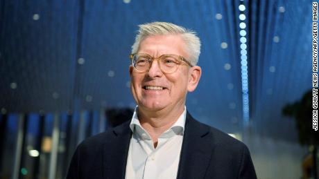 Ericsson CEO Borje Ekholm at company headquarters in Stockholm on October 19, 2021.