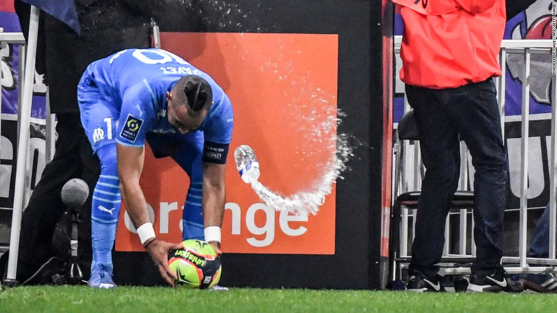French league game abandoned after player hit in head by water bottle thrown from crowd