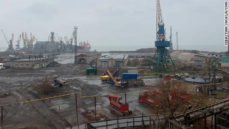 منطقه بندر بردیانسک، جایی که اسکله های جدید و امکانات مدرن برای کشتی های نیروی دریایی به زودی ساخته می شود.