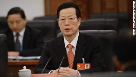 L'ancien vice-Premier ministre chinois Zhang Gaoli participant à une table ronde à Pékin en novembre 2012.