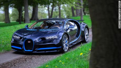 A Bugatti Chiron supercar is pictured in Hertfordshire, UK in May this year. 