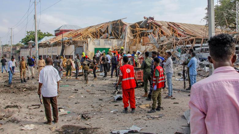 Eight dead and 13 children injured as bomb explodes near school in Somalia