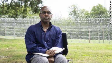 Tyrone Clark is seen discussing his case at the North Central Correctional Institute in Gardner, Massachusetts, on August 30, 2021.
