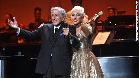 NEW YORK, NEW YORK - AUGUST 05: (Exclusive Coverage) Tony Bennett and Lady Gaga perform live at Radio City Music Hall on August 05, 2021 in New York City.  &quot;One Last Time: An Evening With Tony Bennett and Lady Gaga&quot; to air on CBS on Sunday, Nov 28 at 8pm ET.  (Photo by Kevin Mazur/Getty Images for LN)