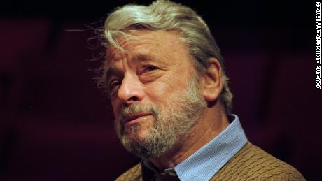 Stephen Sondheim on stage during an event at the Fairchild Theater, East Lansing, Michigan, February 12, 1997.