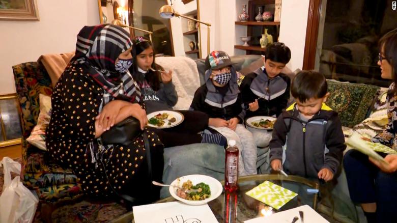 Asghary&#39;s family enjoys its first Thanksgiving meal.