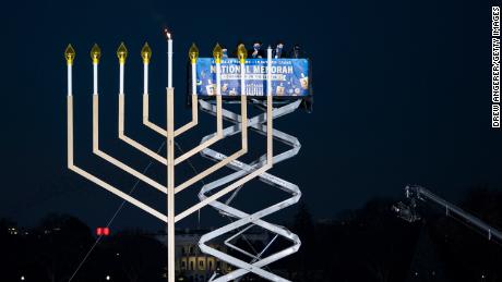 The National Menorah shown during a ceremony in President&#39;s Park just south of the White House last December in Washington, DC. 
