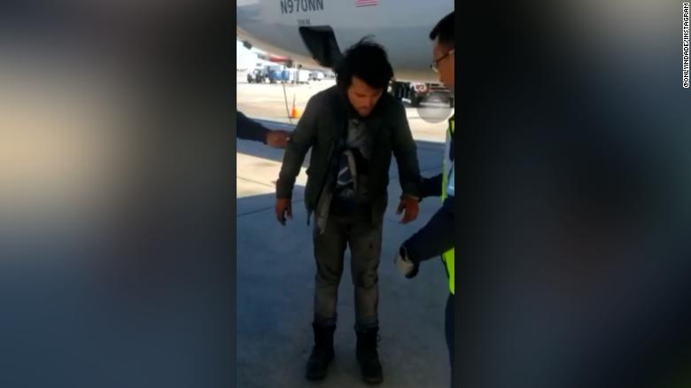 A stowaway was found in the landing gear of a plane at the Miami airport, authorities say