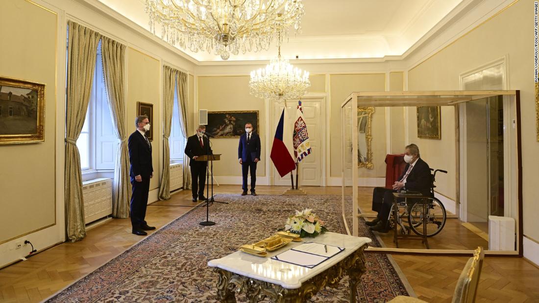 Covid-struck Czech President appoints new Prime Minister from inside a glass box