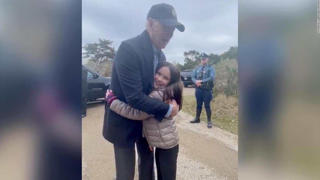 Joe Biden offers words of encouragement to young girl with stutter
