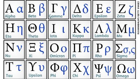 The Greek alphabet has 24 letters. 