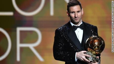 Lionel Messi was presented with his record-spanning seventh Ballon d'Or or award during a ceremony in Paris.