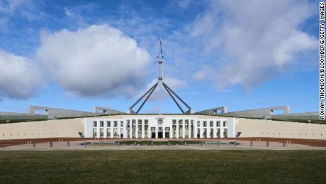 Parliament House in Canberra, Australia, on Saturday, August 28, 2021.