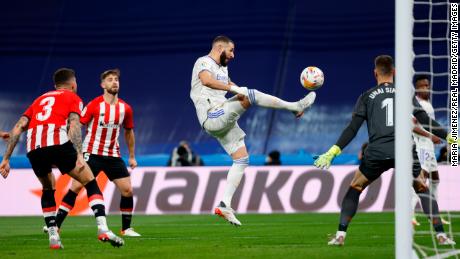 Karim Benzema in the match against Athletic Bilbao.