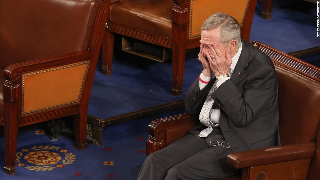 Reid rubs his eyes during the counting of Electoral College votes in 2013.