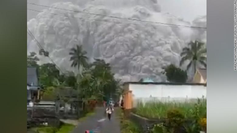 The erupting Mount Semeru has displaced thousands of people.